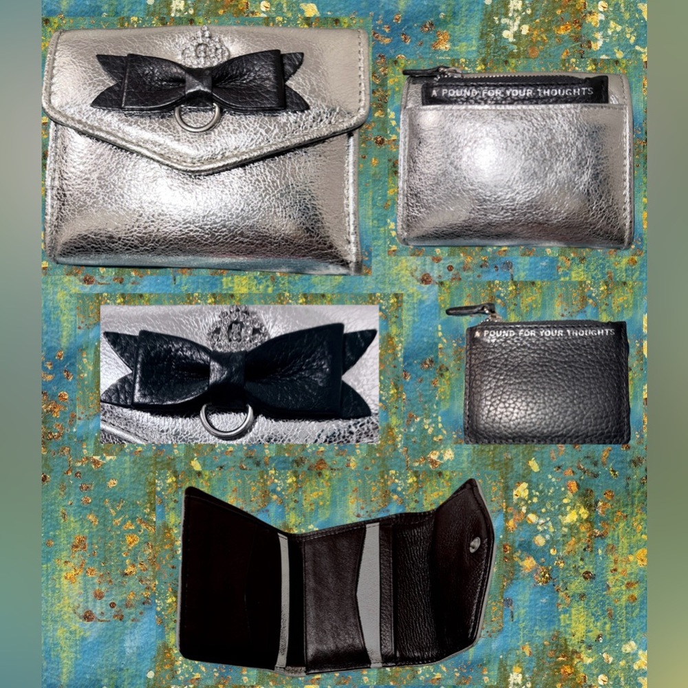 Brighton Glorietta Crossbody Bag Wallet Bow &Coin Purse Silver Adornment Leather - Picture 9 of 17